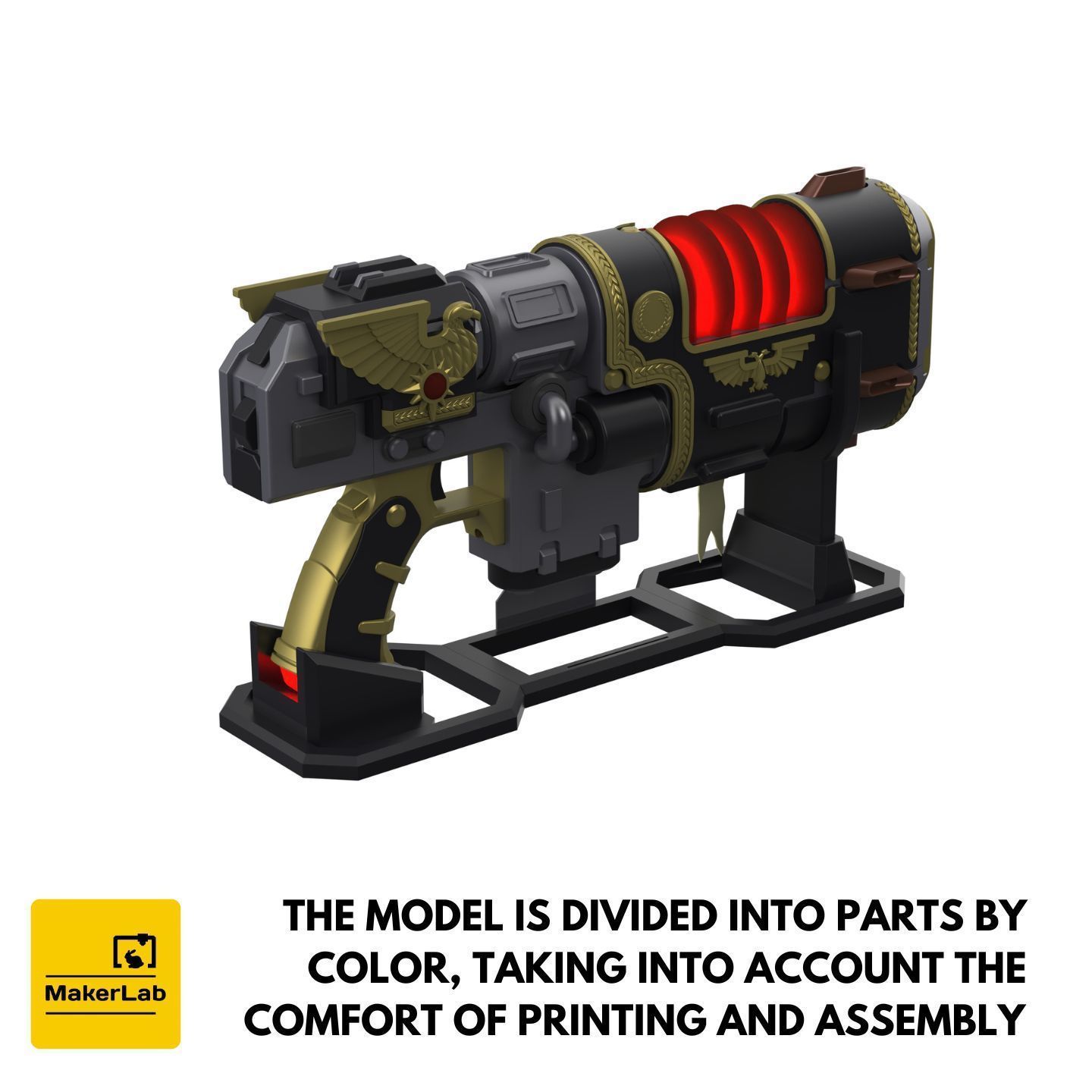 Neo-Volkite Blaster - Space Marine 2 - STL CAD OBJ - Commercial 3D print model_6