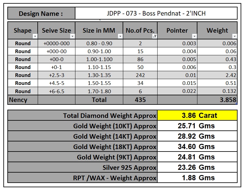 Custom Boss Name Double Layer Diamond Pendant - Boss Necklace 3D print model_18