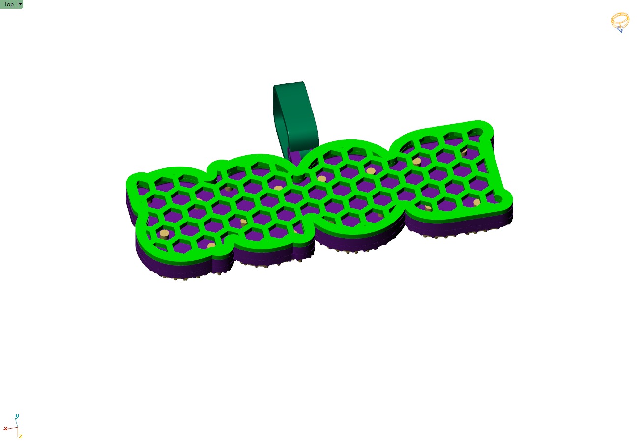 Custom Boss Name Double Layer Diamond Pendant - Boss Necklace 3D print model_9