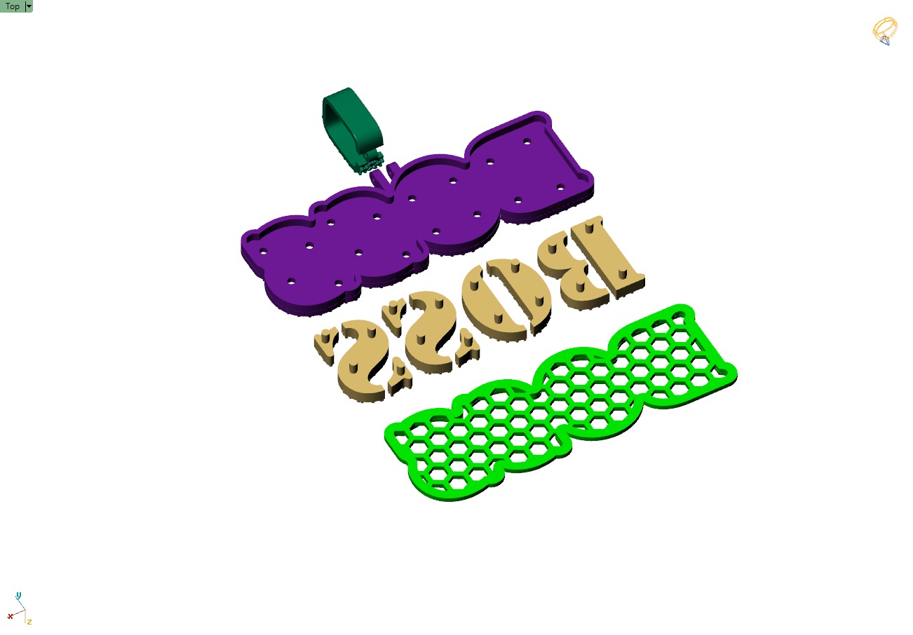 Custom Boss Name Double Layer Diamond Pendant - Boss Necklace 3D print model_13