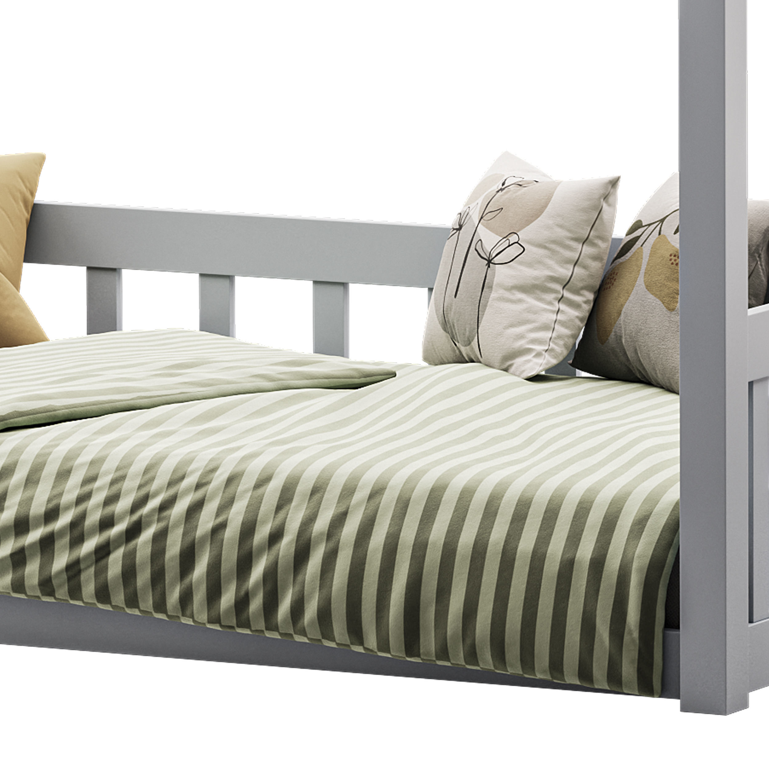 Floor Bed with Fence 3D model_11