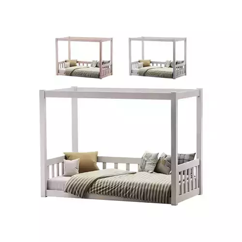 Floor Bed with Fence 3D model