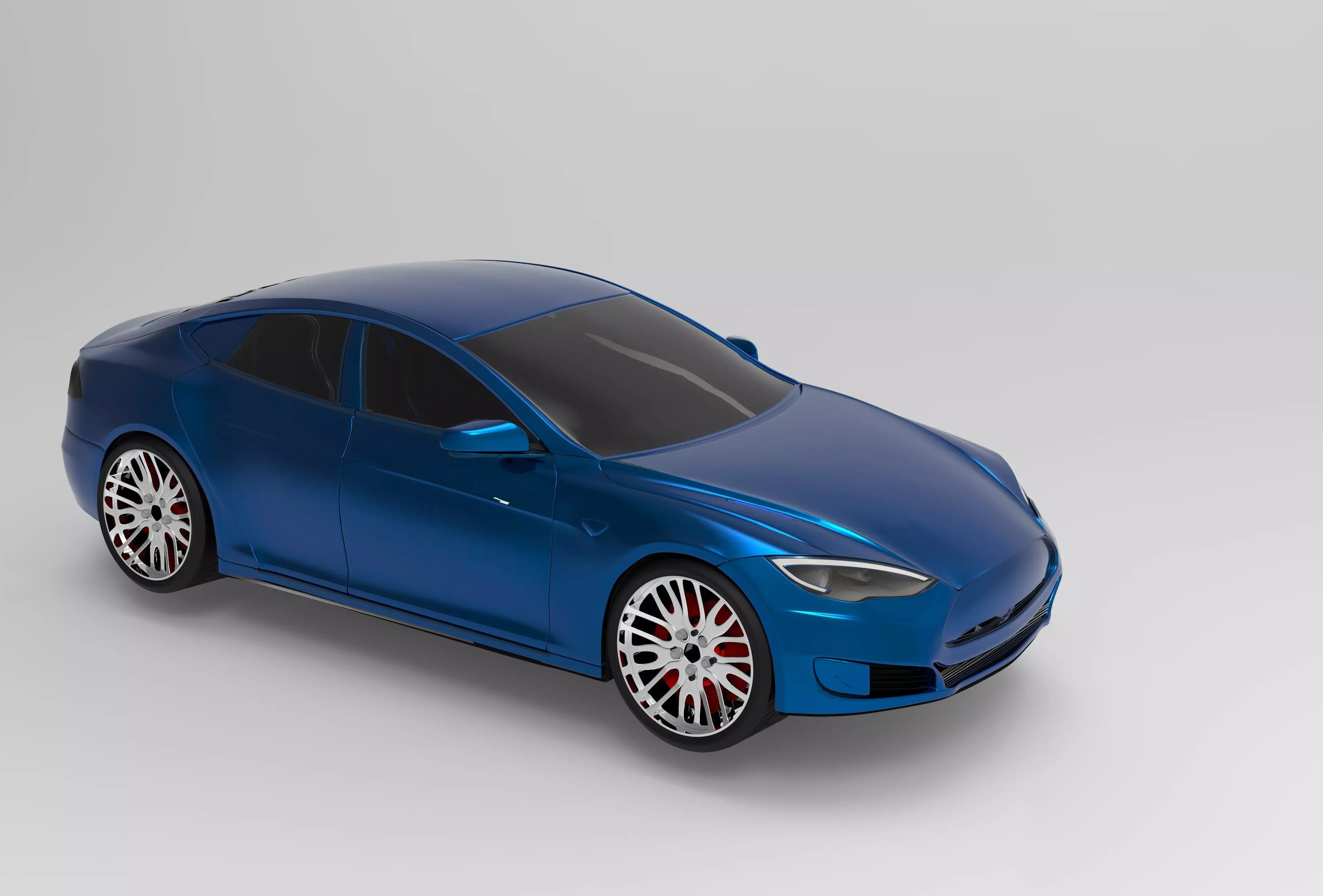 Tesla Model Y 2022 Low Poly 3D Racing and Standard Car Free 3D model