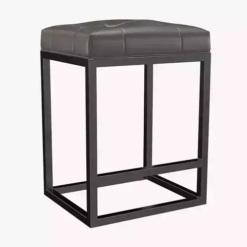 Reese Tufted Leather Counter Stool 3D model
