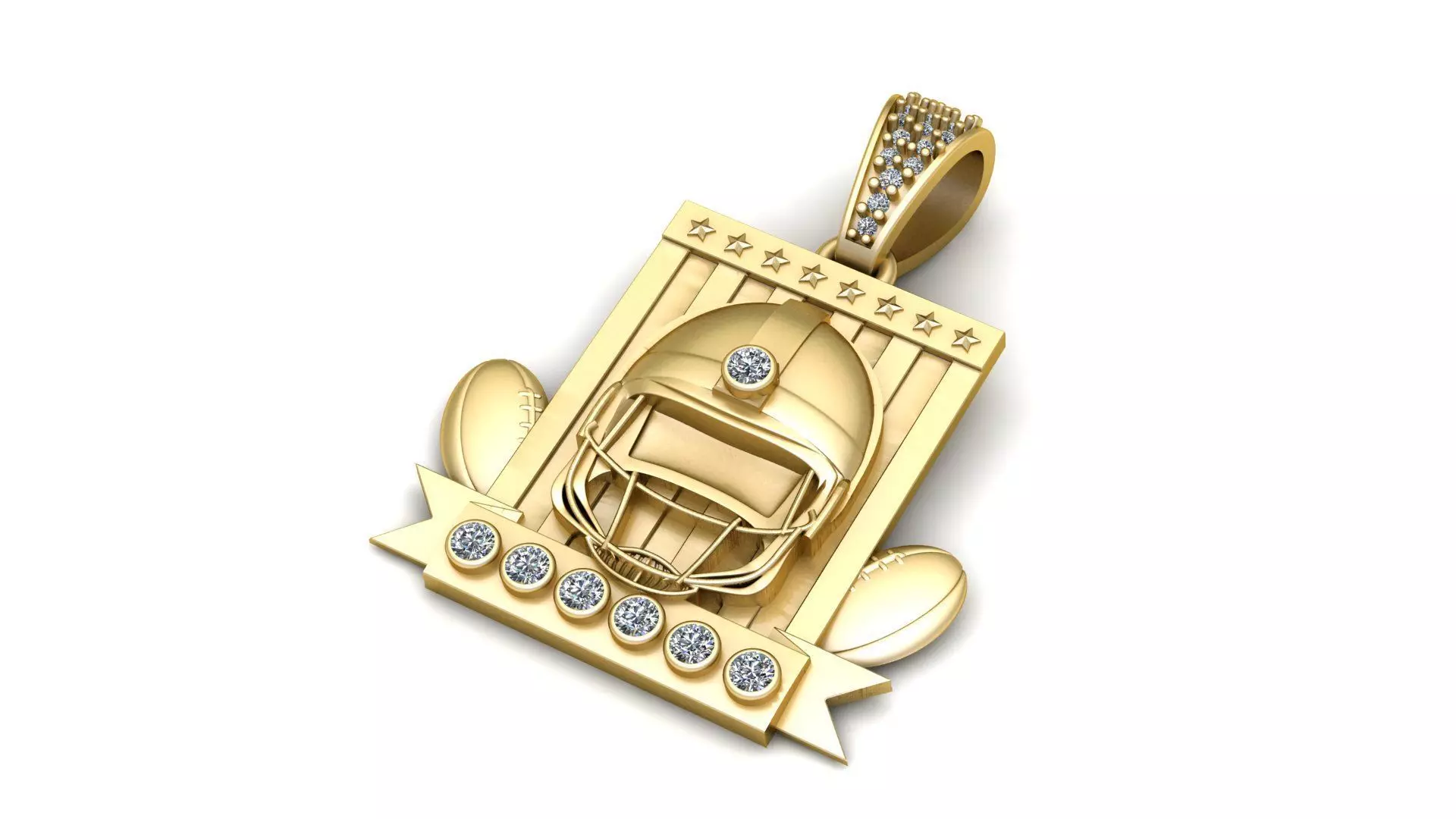 CRICKET HALMET DAIMOND PENDANT 3D PRINTABLE MODEL 3D print model
