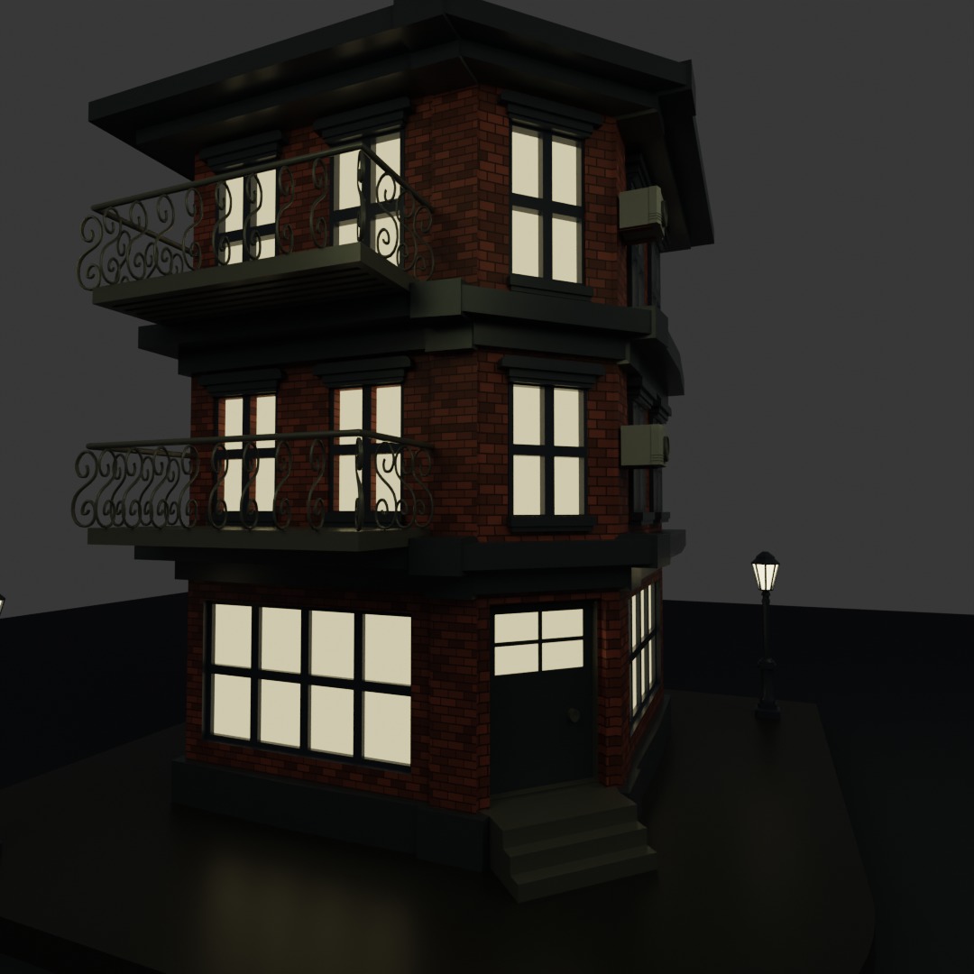 Corner Building Free 3D model_17