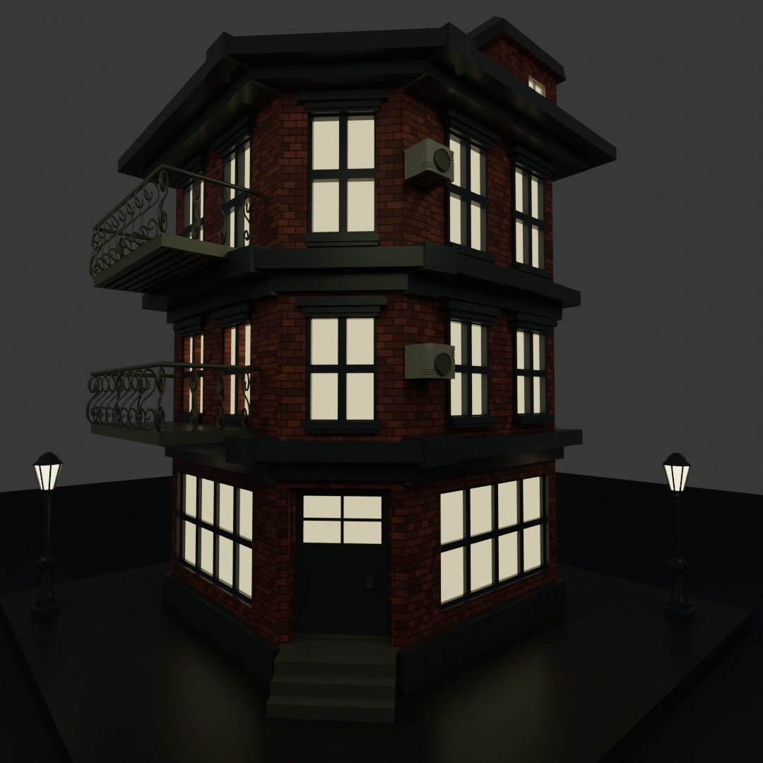 Corner Building Free 3D model_15