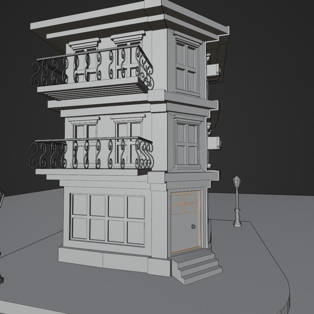 Corner Building Free 3D model_5