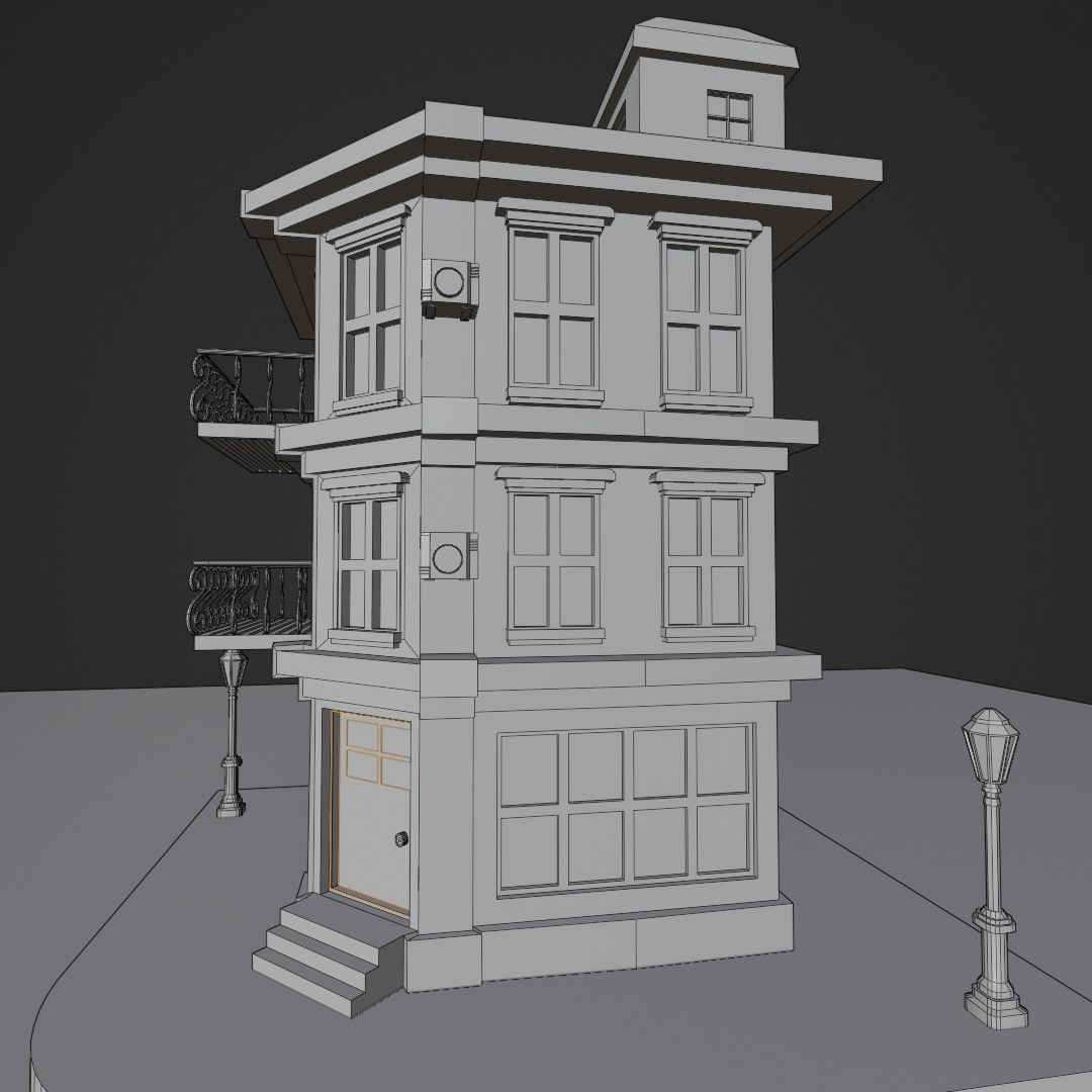 Corner Building Free 3D model_3
