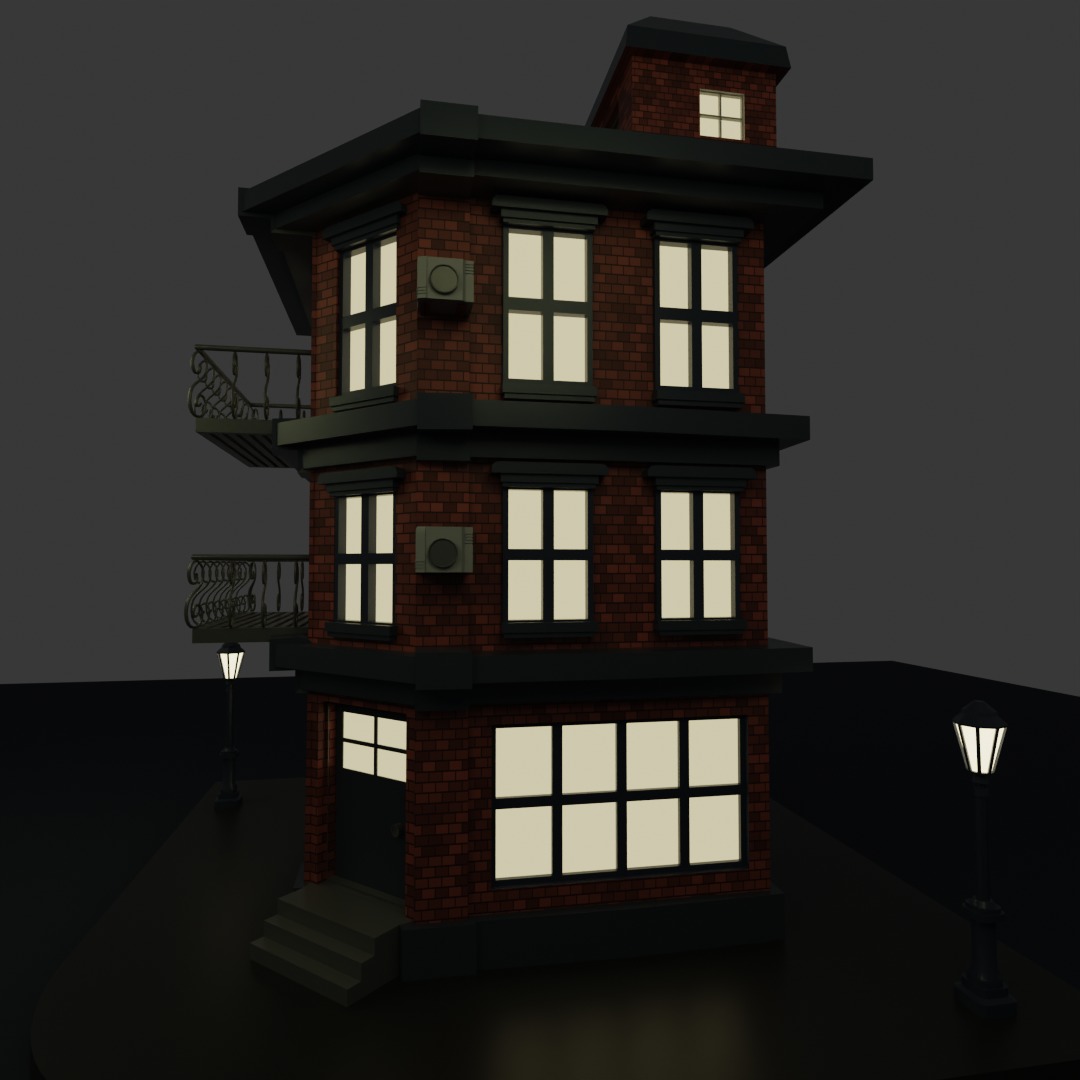Corner Building Free 3D model_12
