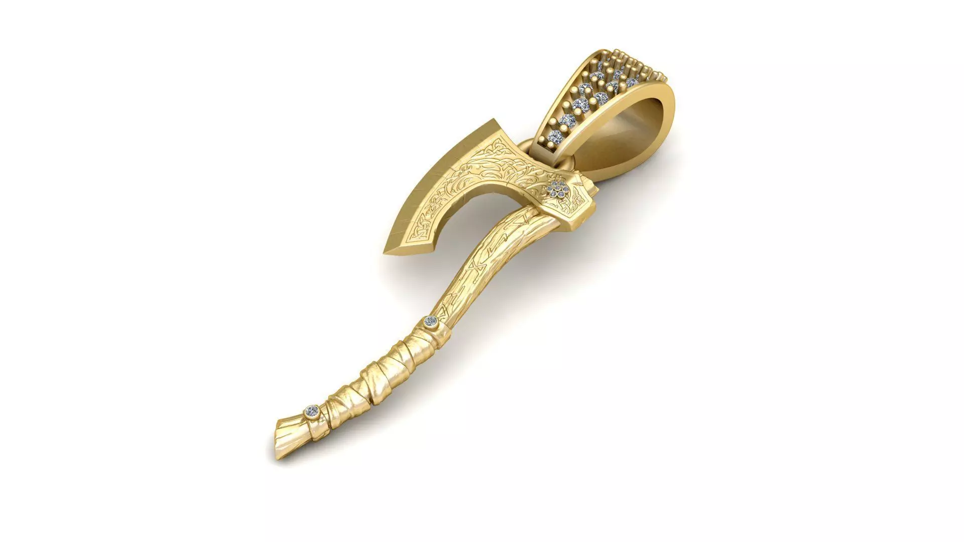 AXE DAIMOND PENDANT 3D PRINTABLE MODEL 3D print model