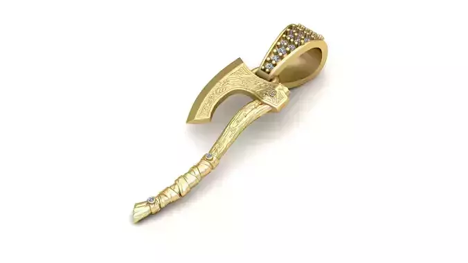 AXE DAIMOND PENDANT 3D PRINTABLE MODEL