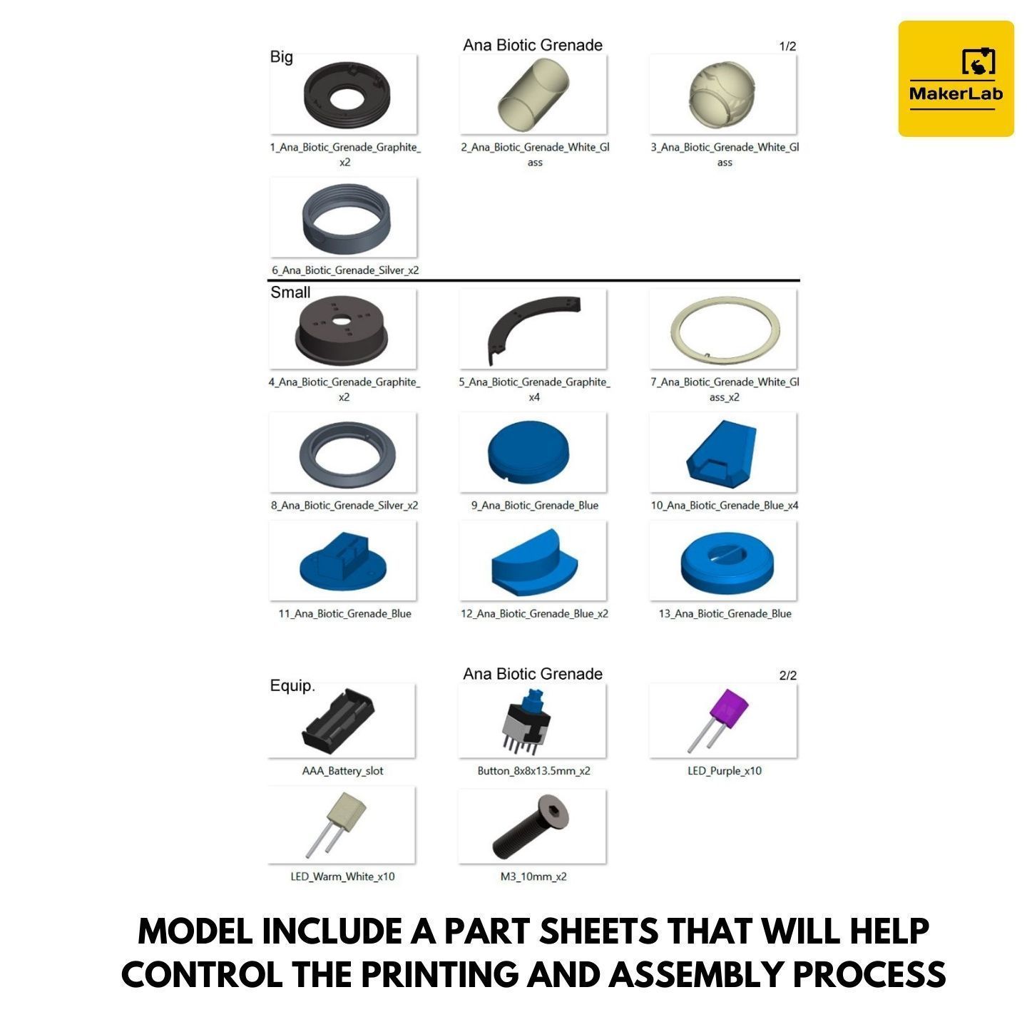 Ana Biotic Grenade - Overwatch - Printable STL- Personal Use 3D print model_11