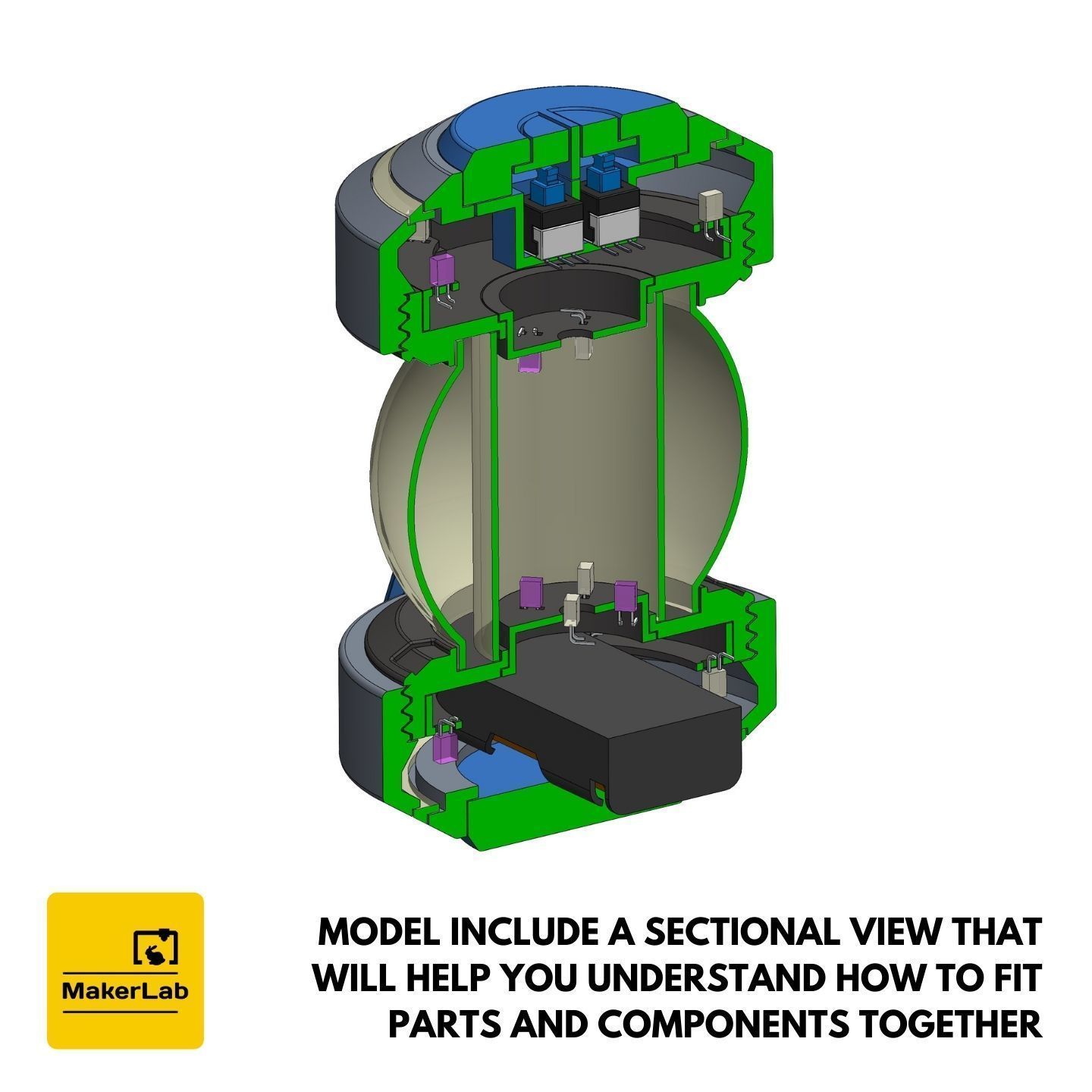 Ana Biotic Grenade - Overwatch - STL OBJ CAD - Commercial Use 3D print model_14