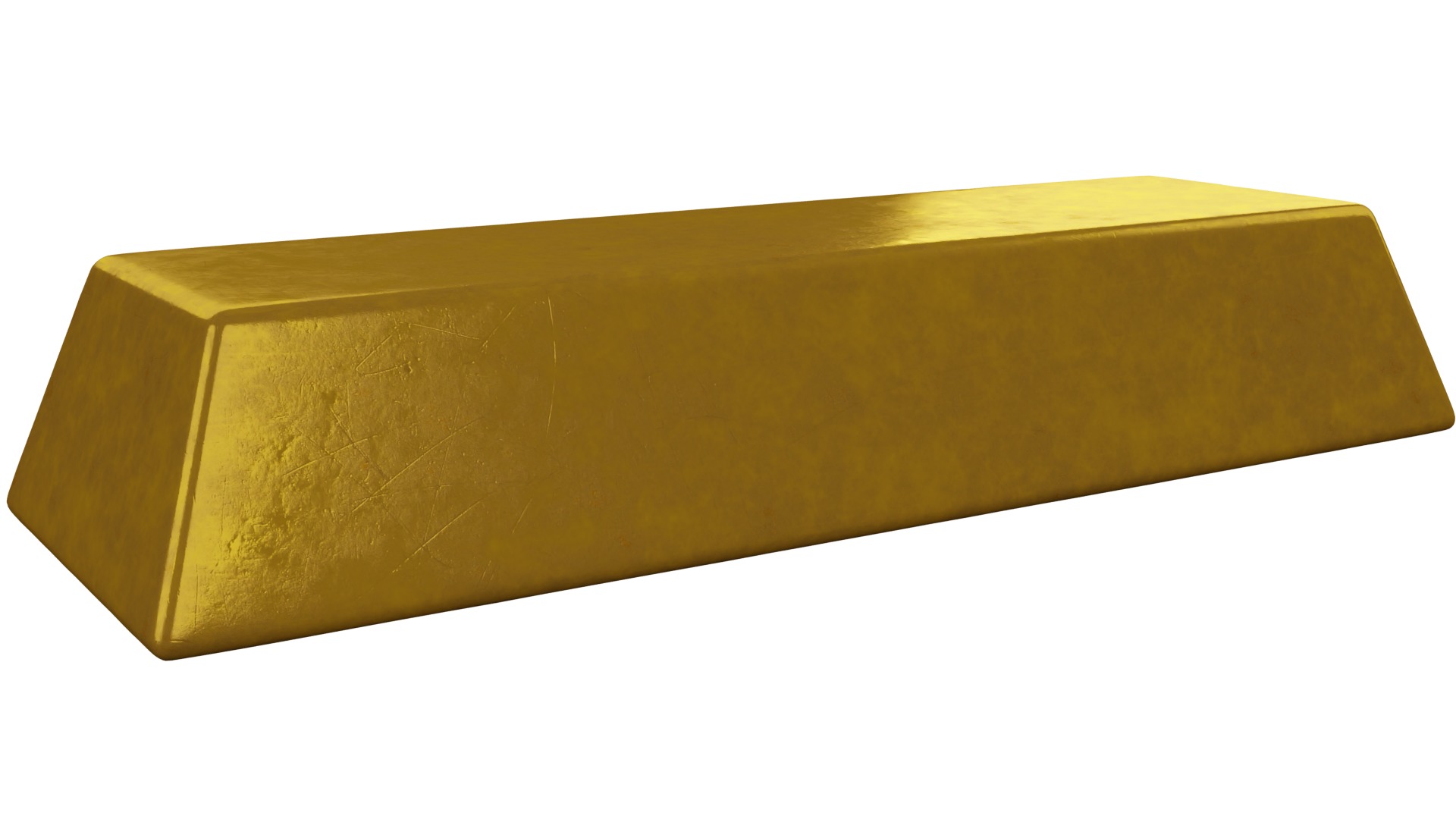 Gold Bar Low-poly 3D model_3
