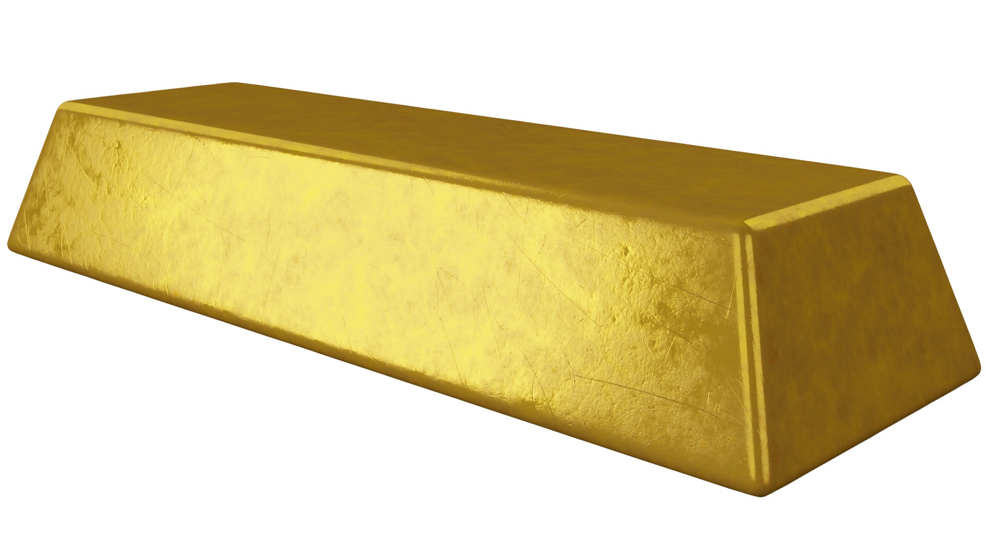 Gold Bar Low-poly 3D model_1