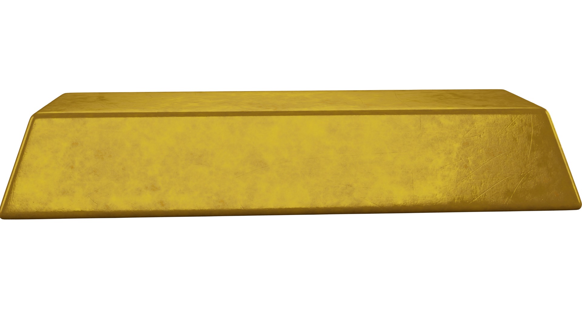 Gold Bar Low-poly 3D model_4