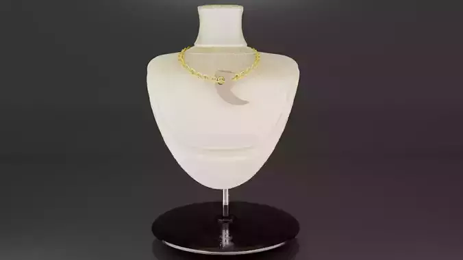 A golden chain with a dinosaur claw Free low-poly 3D model