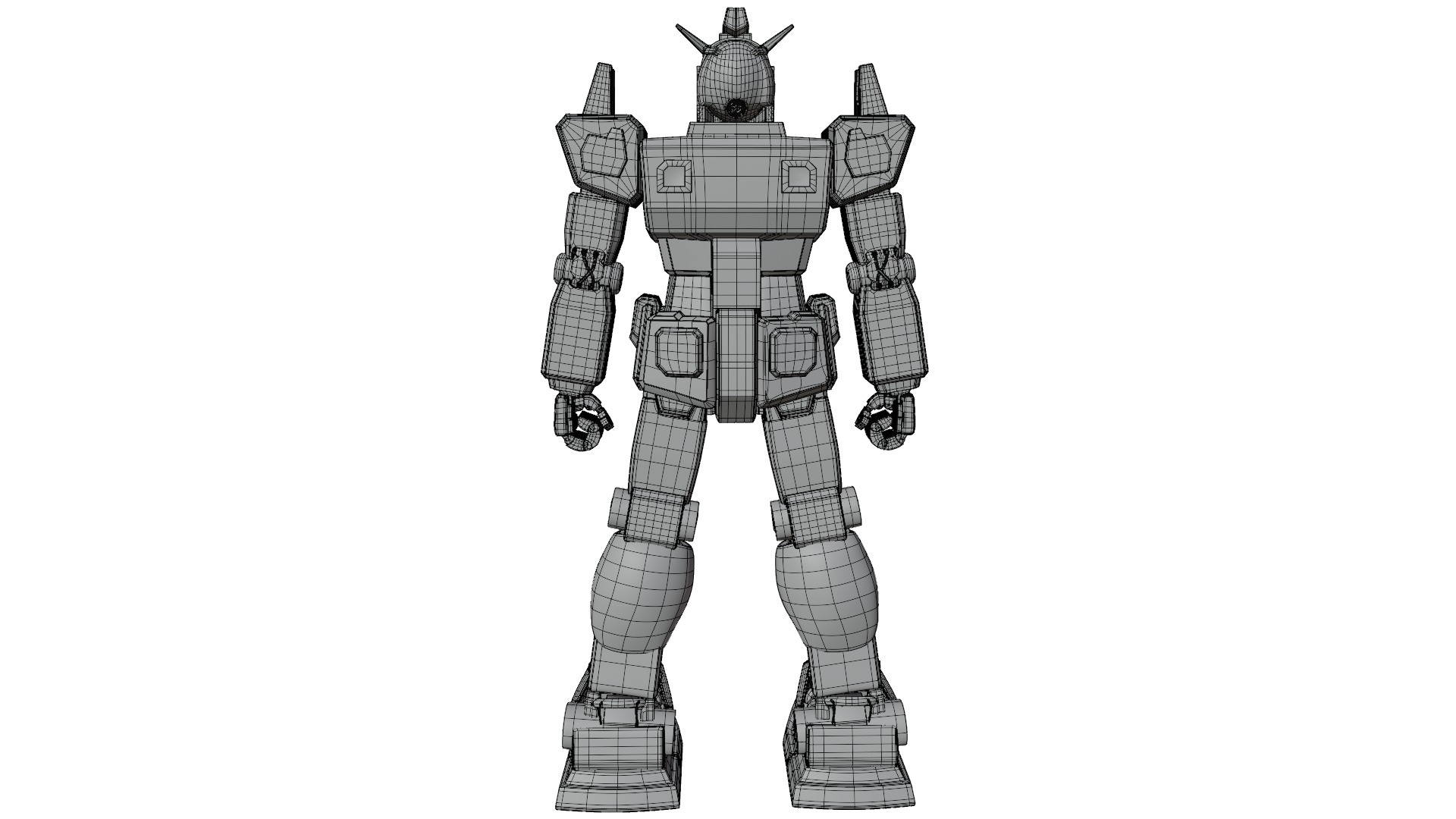 Gundam Robot Low-poly 3D model_14