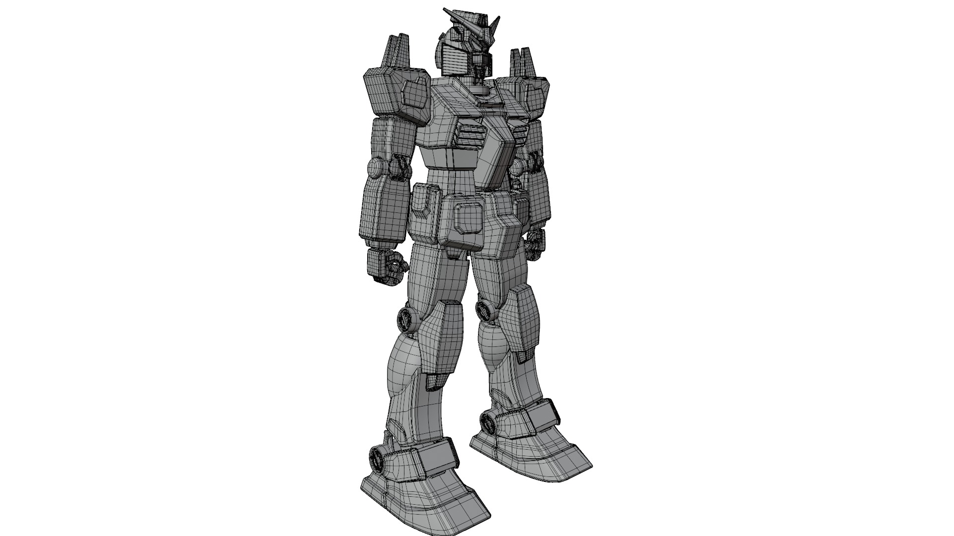Gundam Robot Low-poly 3D model_9
