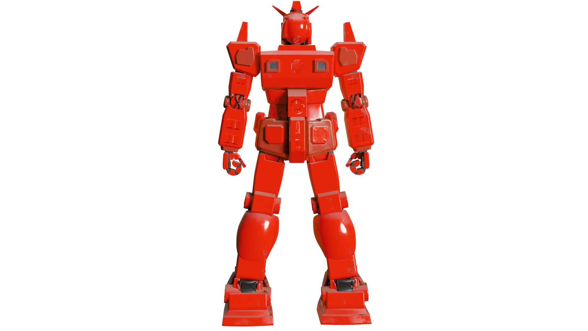 Gundam Robot Low-poly 3D model_5