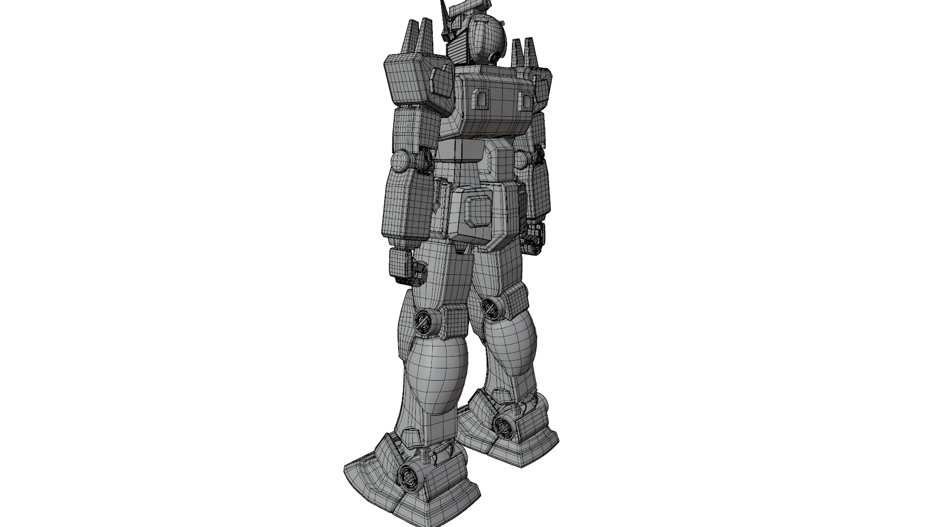Gundam Robot Low-poly 3D model_13