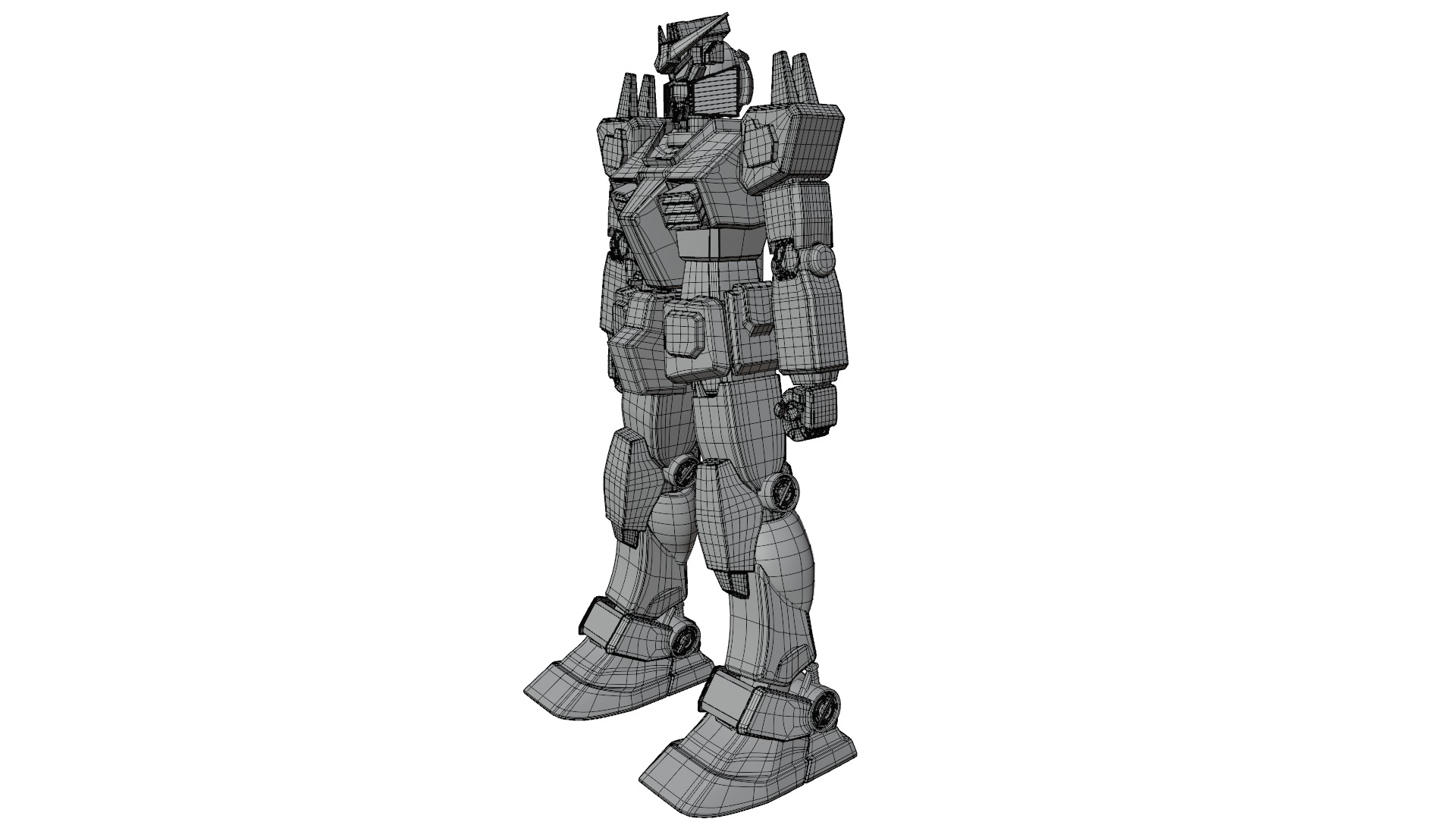 Gundam Robot Low-poly 3D model_11