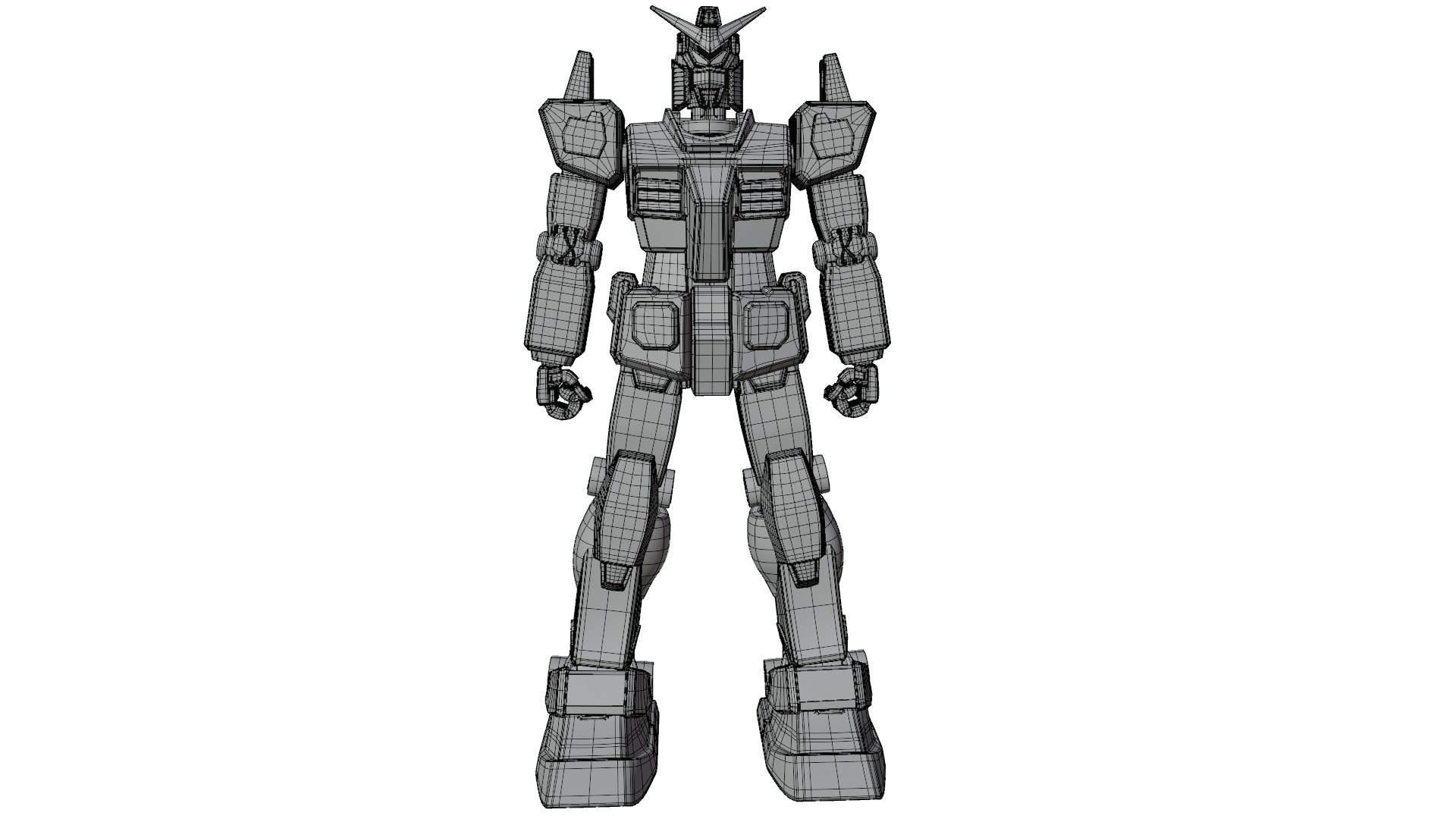 Gundam Robot Low-poly 3D model_10