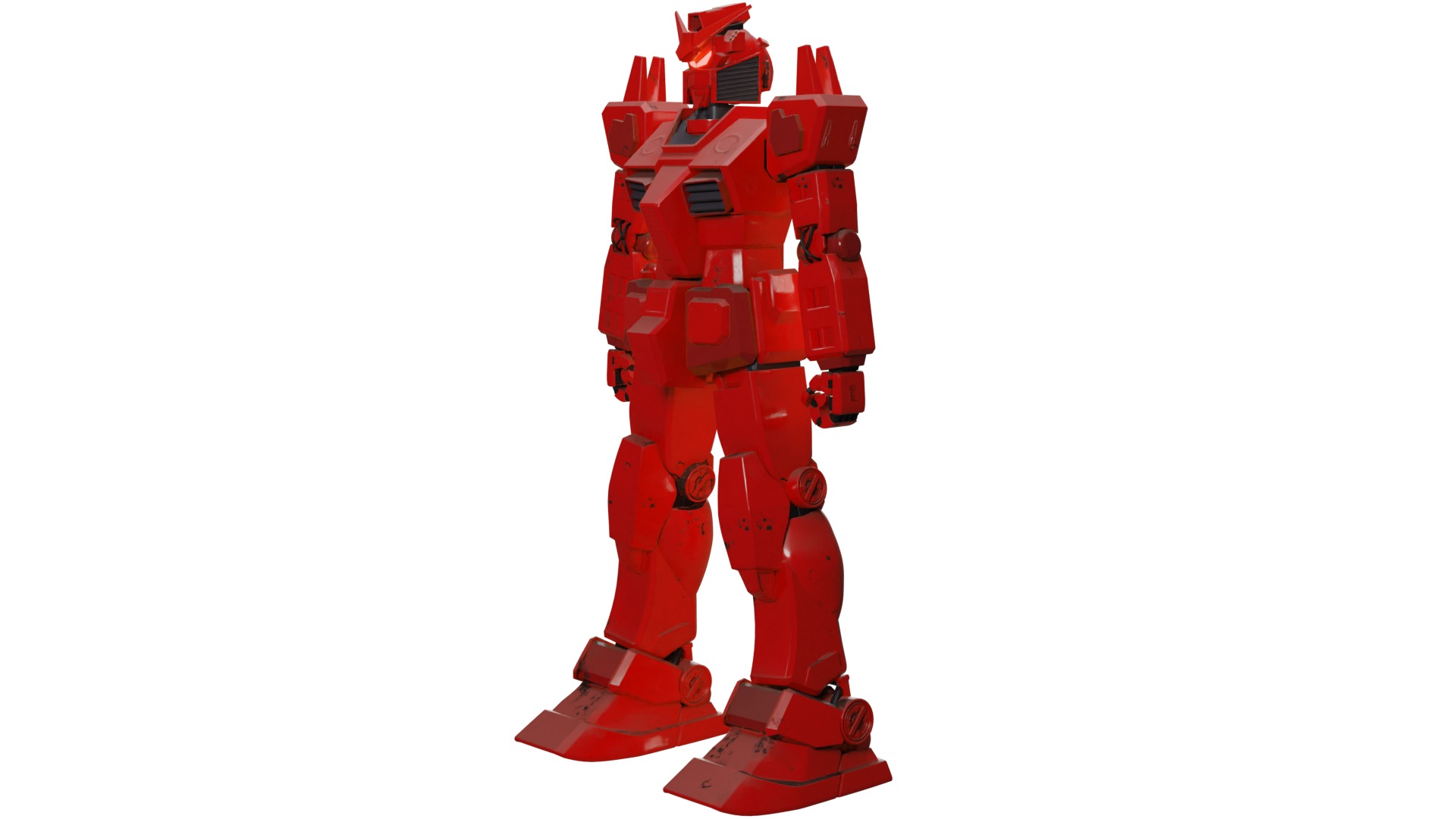 Gundam Robot Low-poly 3D model_2