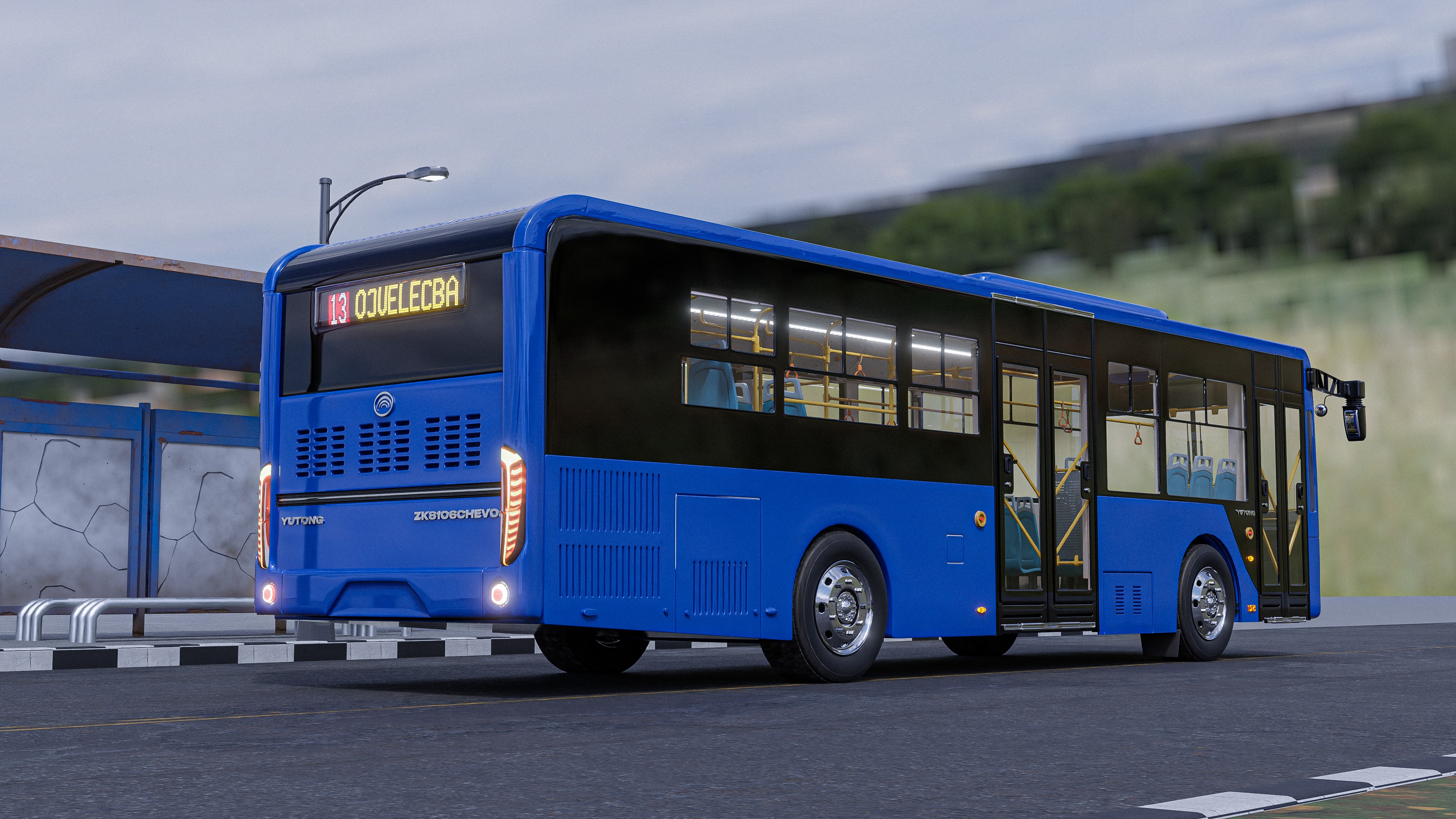 Yutong city bus 3D model 3D model_7
