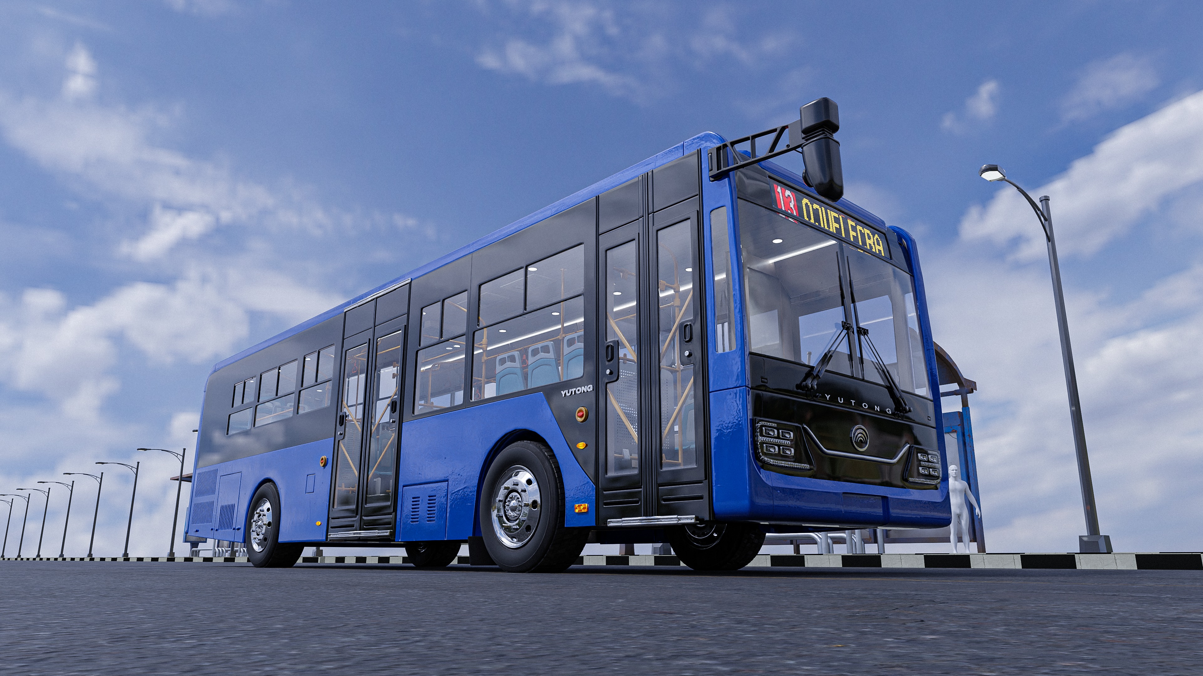 Yutong city bus 3D model 3D model_4