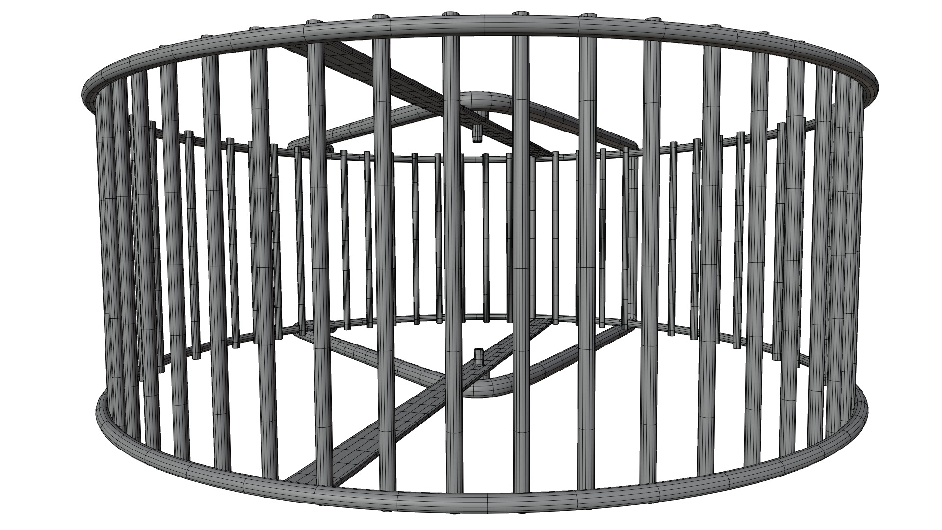 Hamster Wheel Low-poly 3D model_17