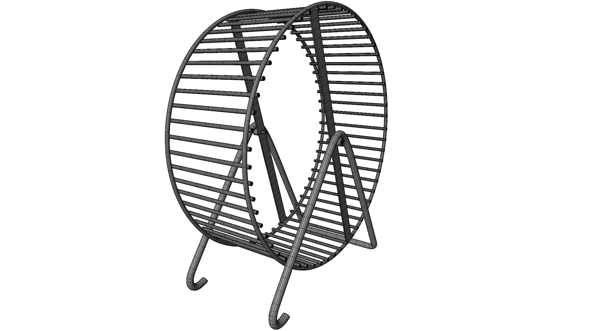 Hamster Wheel Low-poly 3D model_9