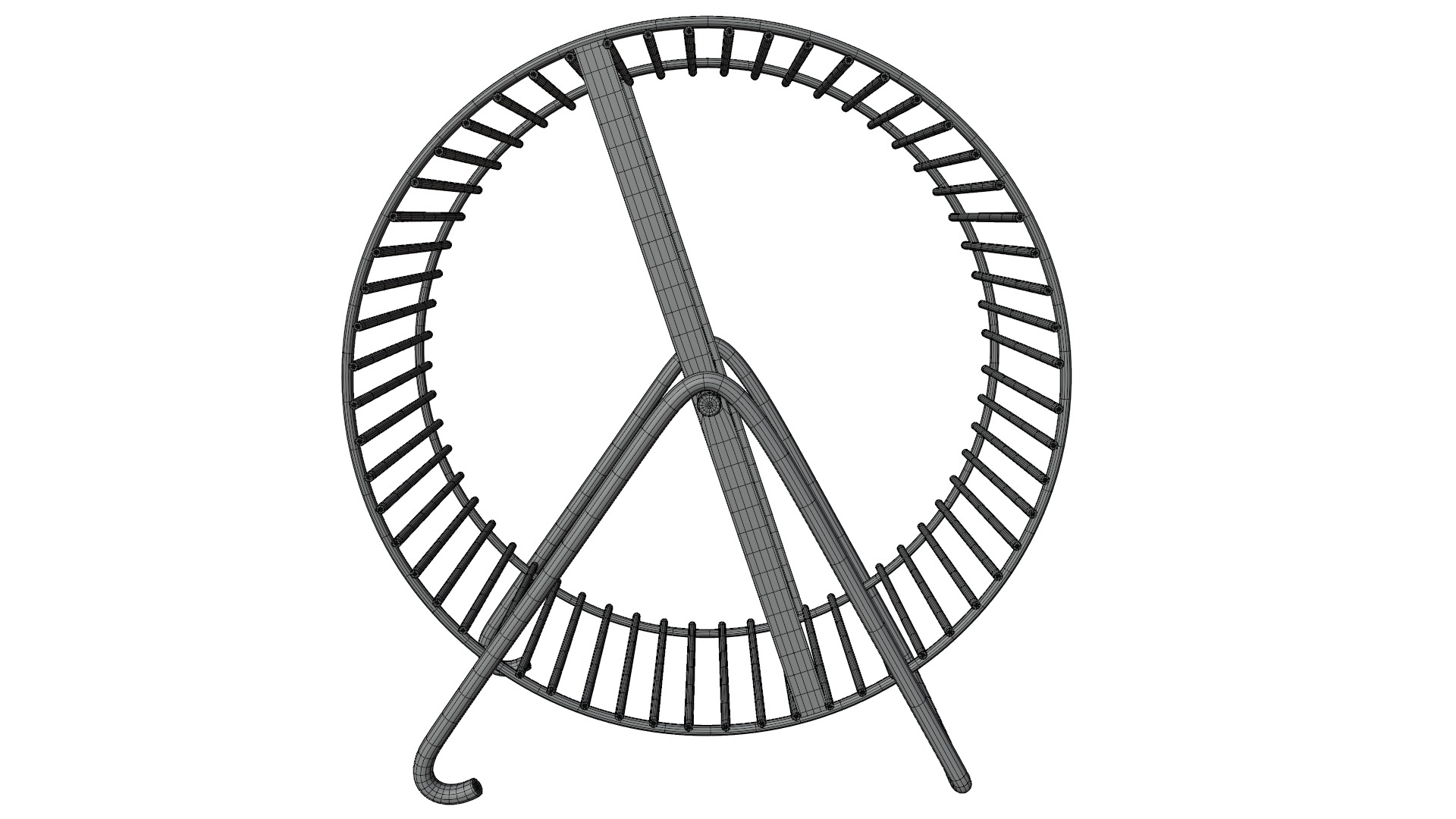 Hamster Wheel Low-poly 3D model_10