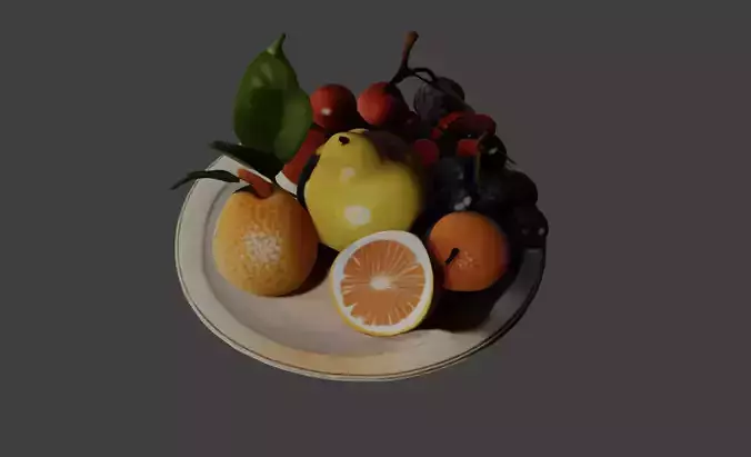  Vibrant Fruit Still Life - Realistic 3D Model 3D model