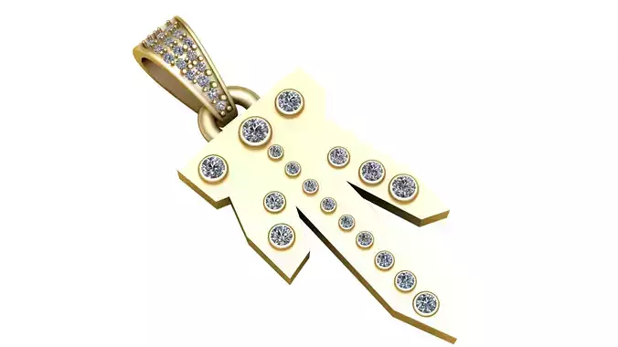 ALPHABET  T STYLE PENDANT 3D PRINTABLE MODEL 