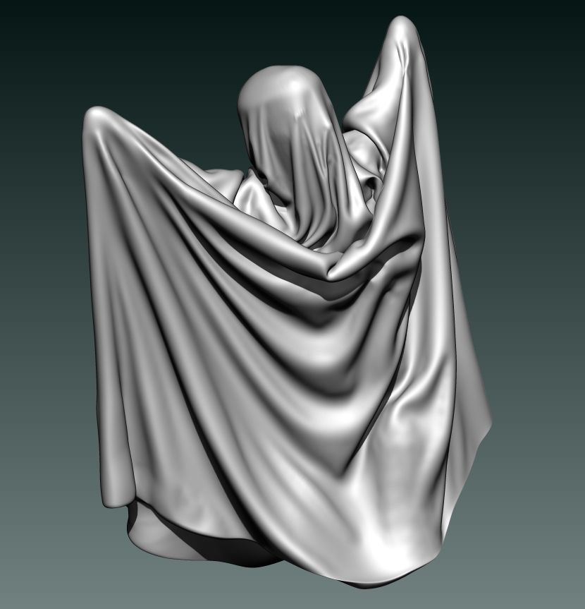 Raising hands ghost 3D printing 3D print model_1