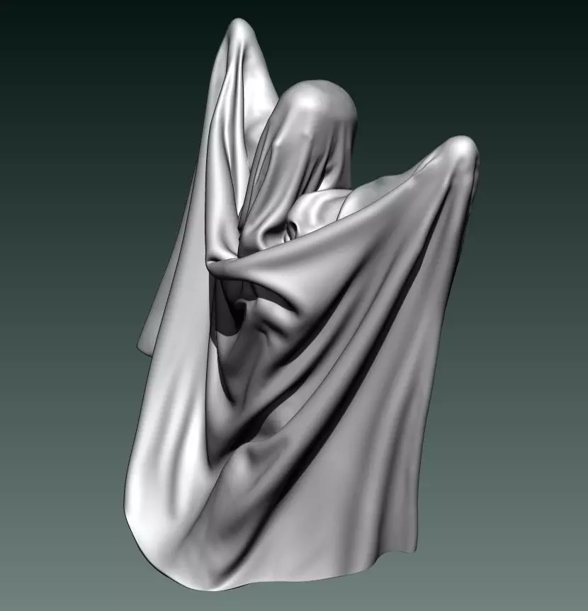 Raising hands ghost 3D printing 3D print model_0