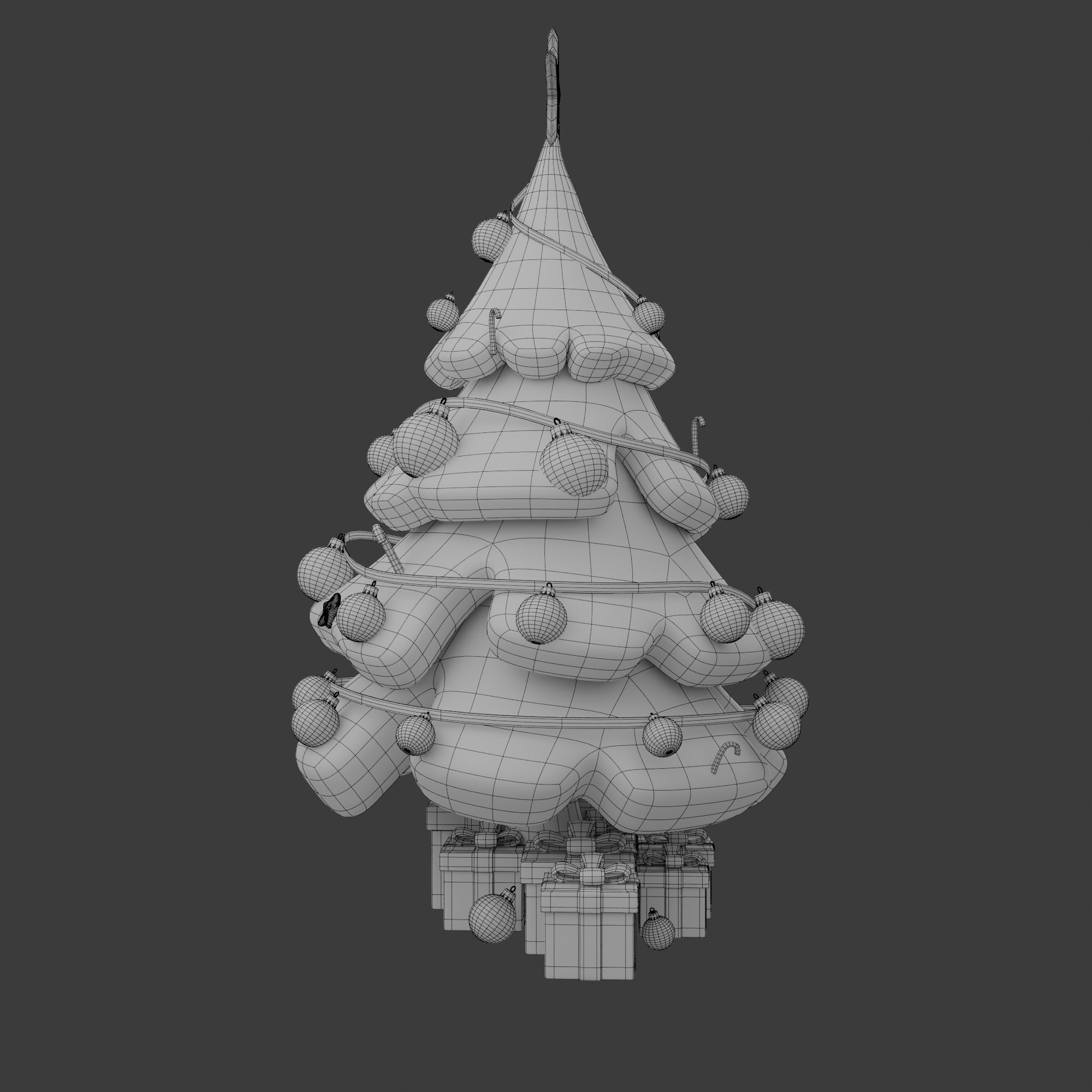 Christmas Tree Cartoon 3D model_6