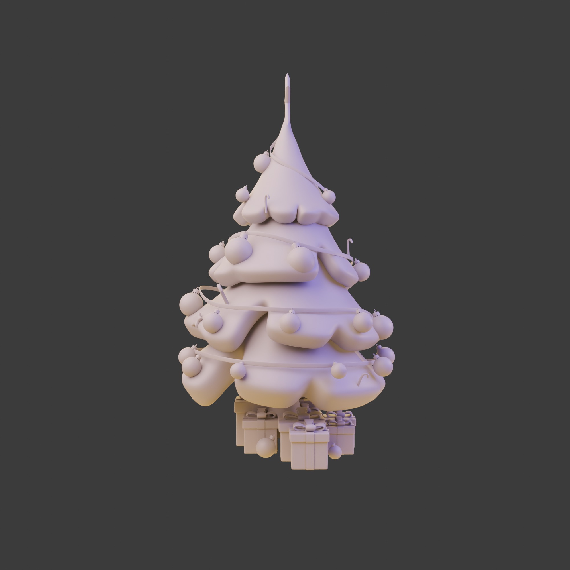 Christmas Tree Cartoon 3D model_12