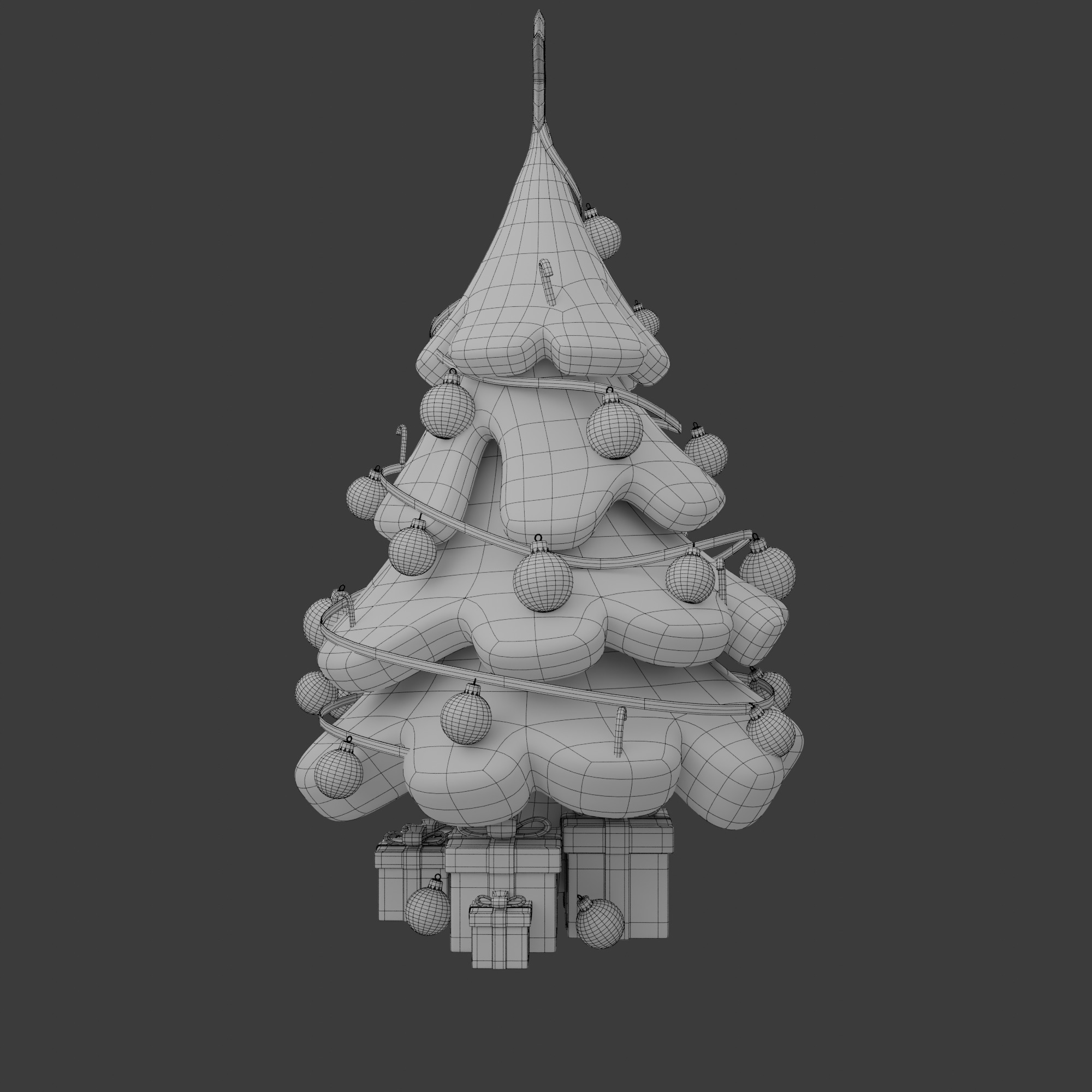 Christmas Tree Cartoon 3D model_8