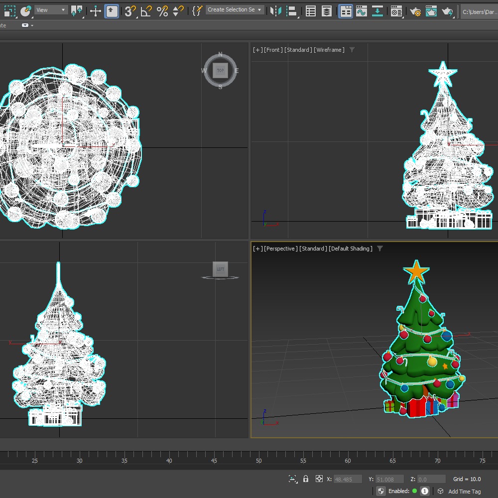 Christmas Tree Cartoon 3D model_17