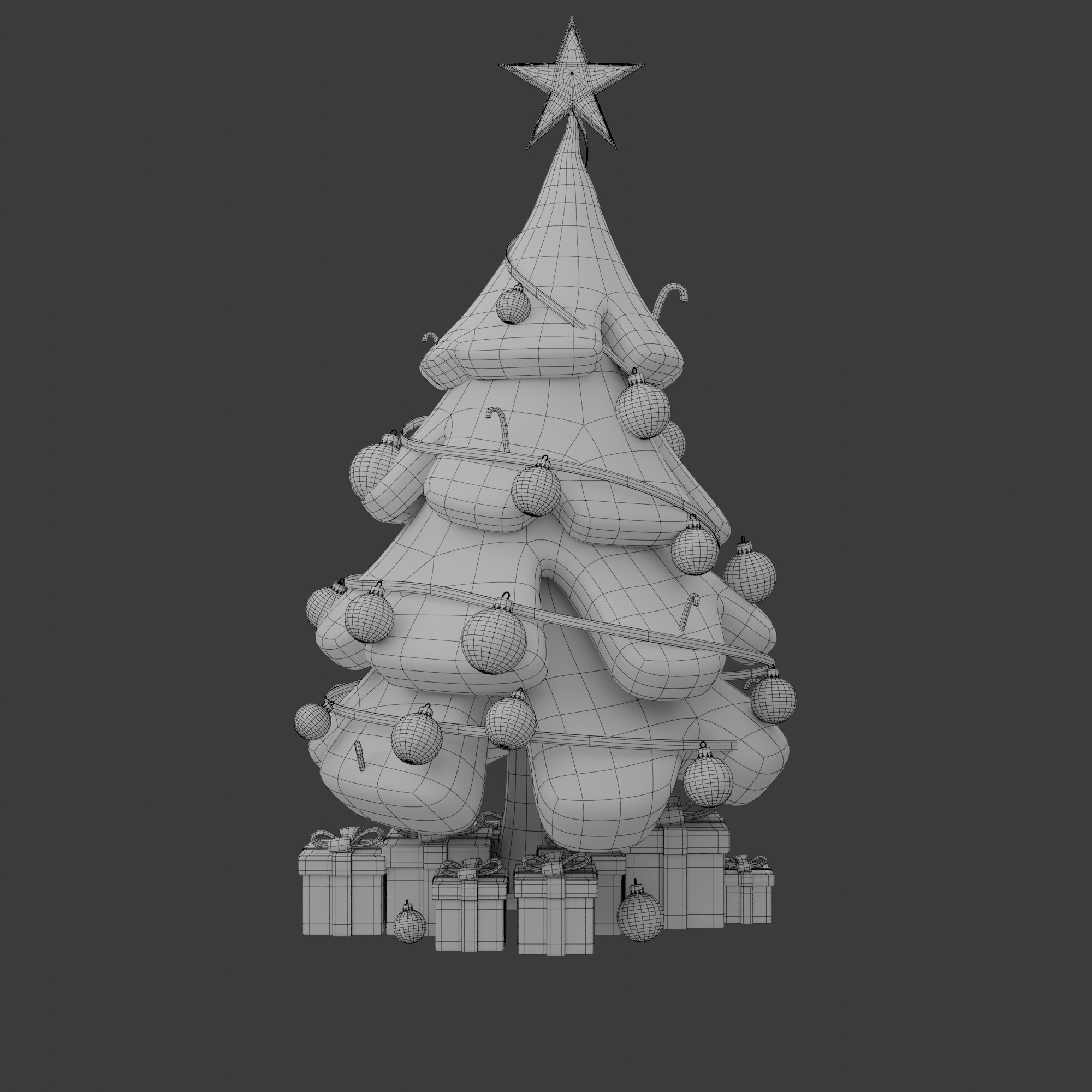 Christmas Tree Cartoon 3D model_5