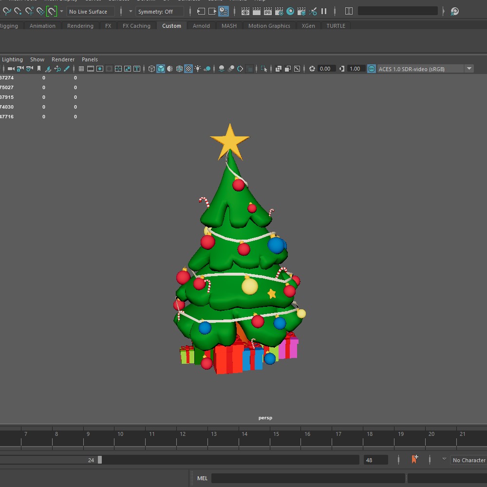 Christmas Tree Cartoon 3D model_14