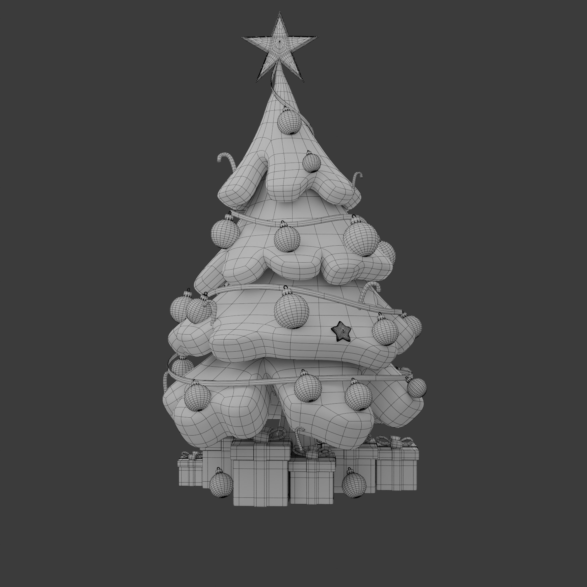 Christmas Tree Cartoon 3D model_7
