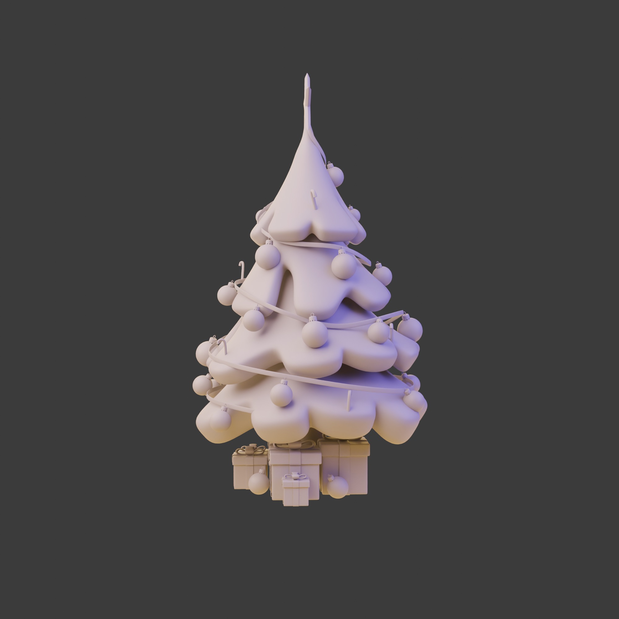 Christmas Tree Cartoon 3D model_10