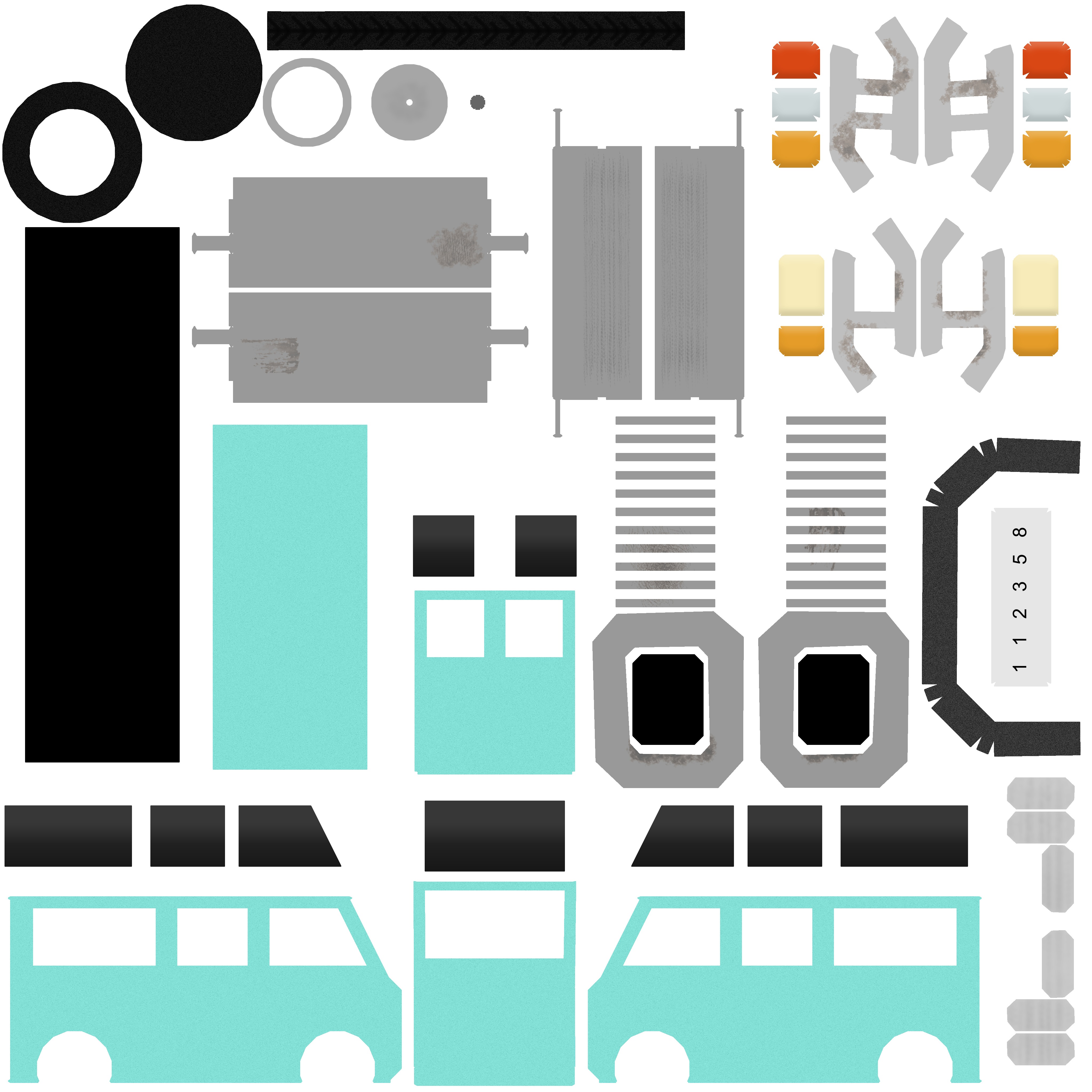 Low Poly Minimal Van Low-poly 3D model_3