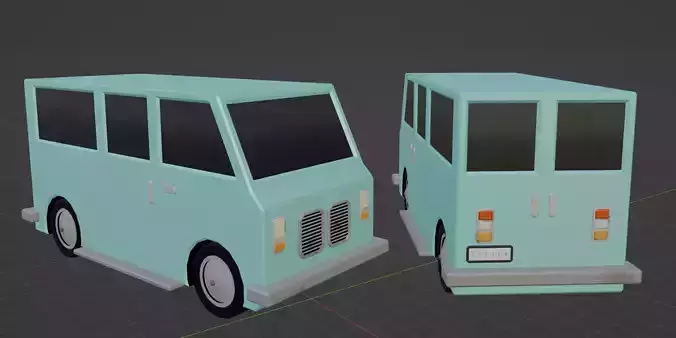 Low Poly Minimal Van Low-poly 3D model