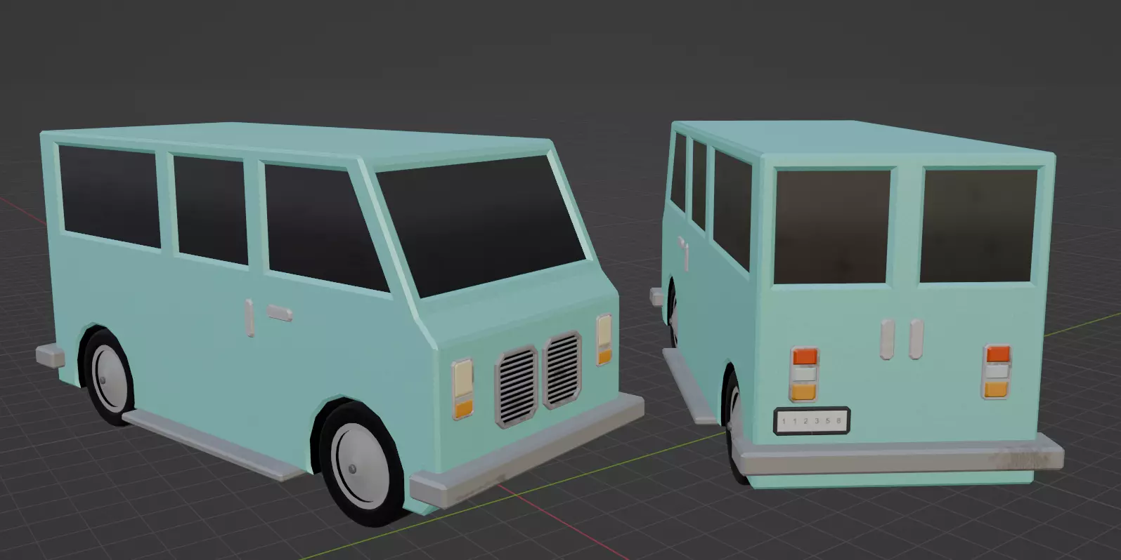 Low Poly Minimal Van Low-poly 3D model_0