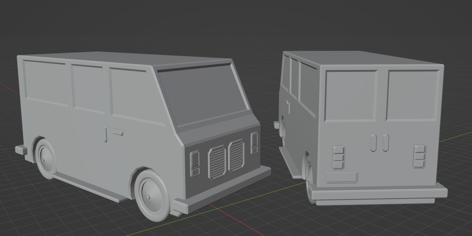 Low Poly Minimal Van Low-poly 3D model_1